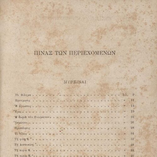 18 x 12 εκ. 4 σ. χ.α. + 404 σ. + 2 σ. χ.α., όπου στο φ. 1 κτητορική σφραγίδα CPC στο rec